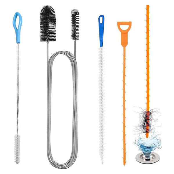 Drain Unblocker Cleaner Brush Tool - 5PCS Shower Drain Unblocker Gunk Remover Kitchen Sink Unblocker Tool, Plug Hole Unblocker Bathroom Hair Unblocker for Shower