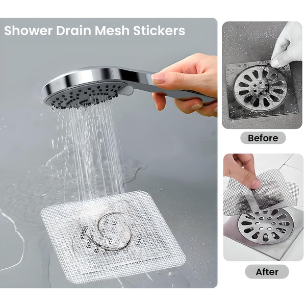 Disposable Shower Cover Hair Catcher Shower Drain Mesh Stickers, Bathroom, Laundry, Bathtub, Kitchen Shower Drain Floor Sink Strainer Filter MeshSDF (20)
